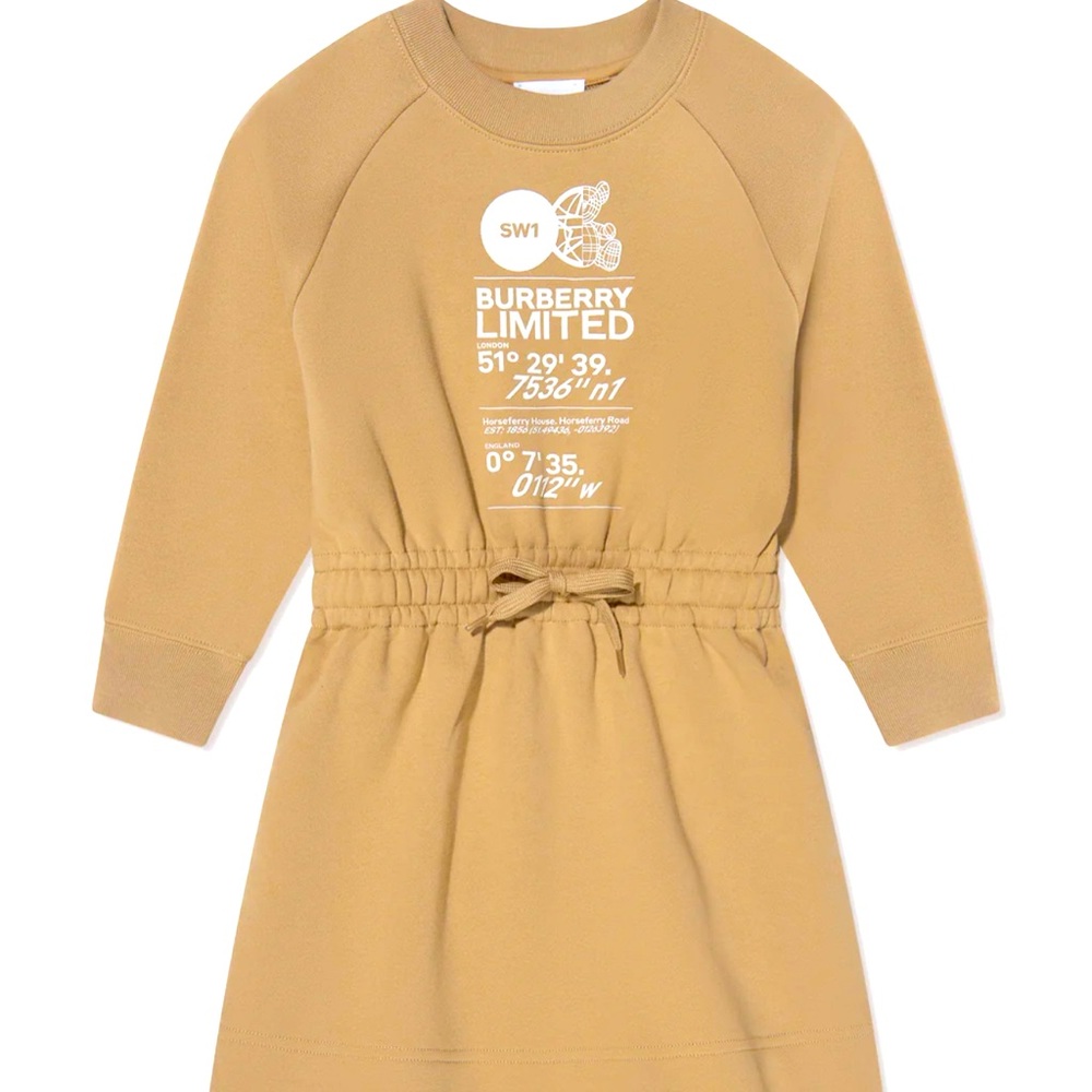 Burberrry Girls Ffion Logo Print Sweater Dress